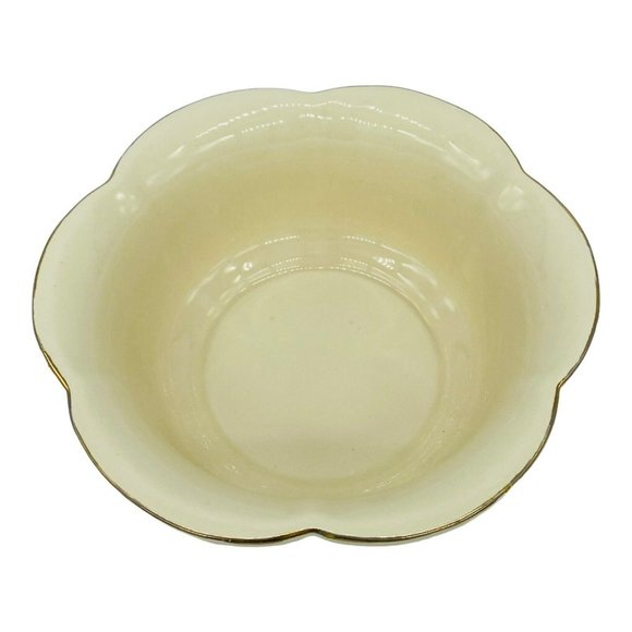 VTG 1976 Haeger USA Flower 9" Ceramic Console Bowl‎ Creamy White Gold Trim MCM - Picture 5 of 10